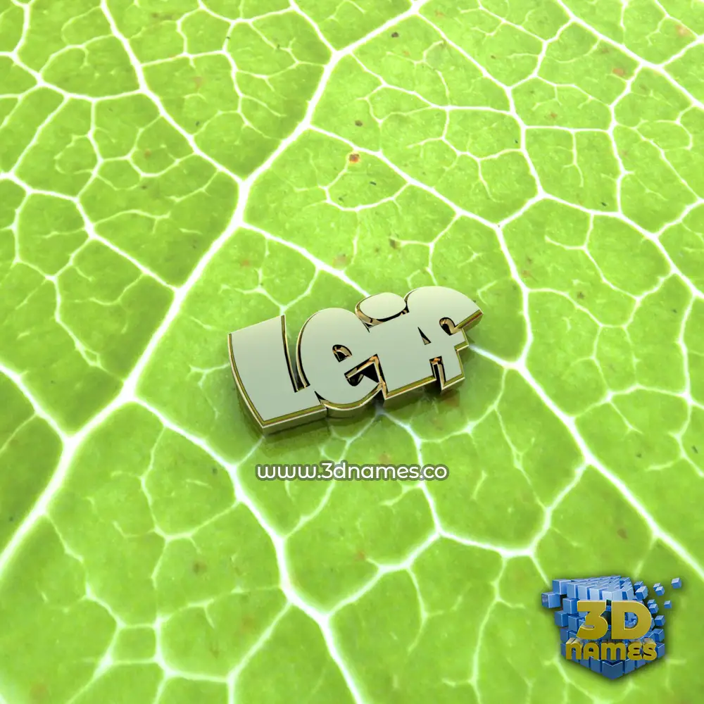 leif in Gold Leaf style - 3D name wallpaper