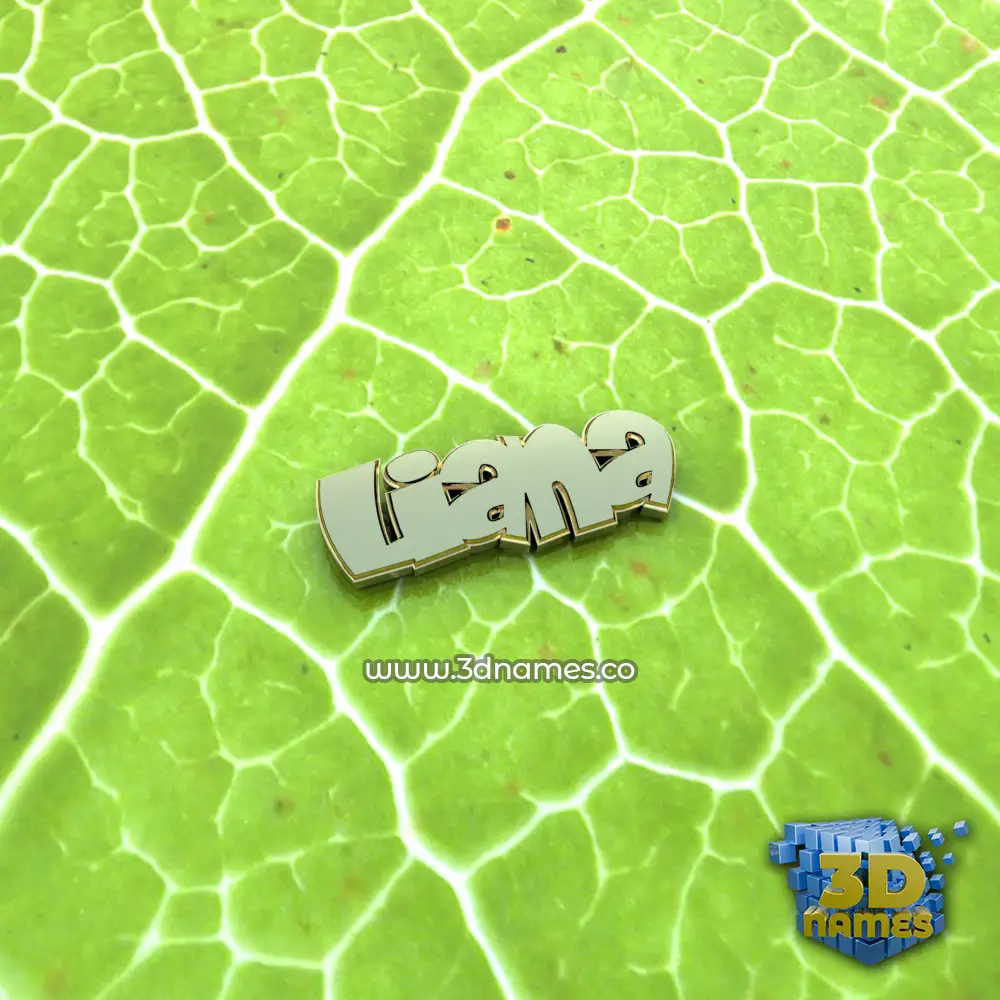 liana in Gold Leaf style - 3D name wallpaper