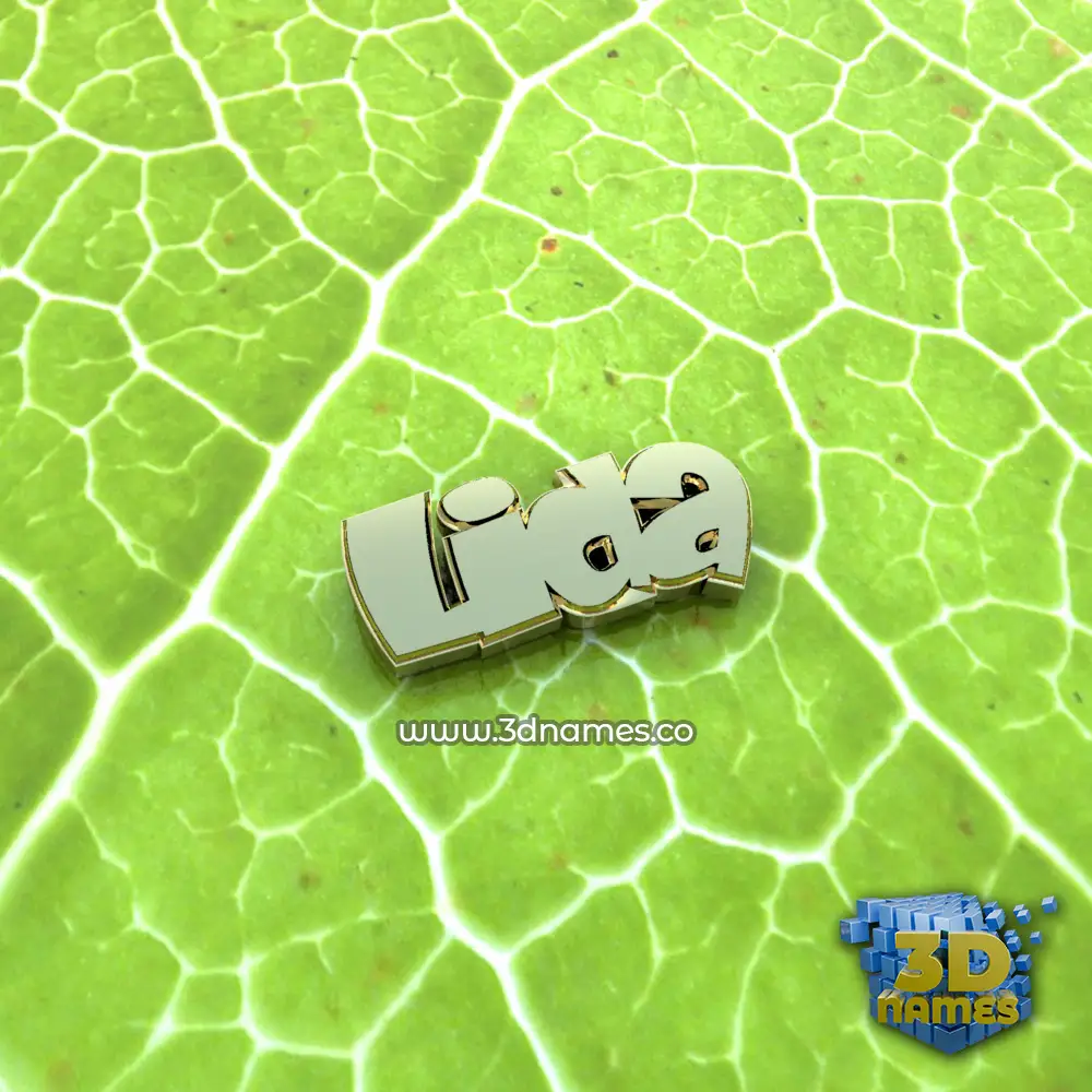 lida in Gold Leaf style - 3D name wallpaper
