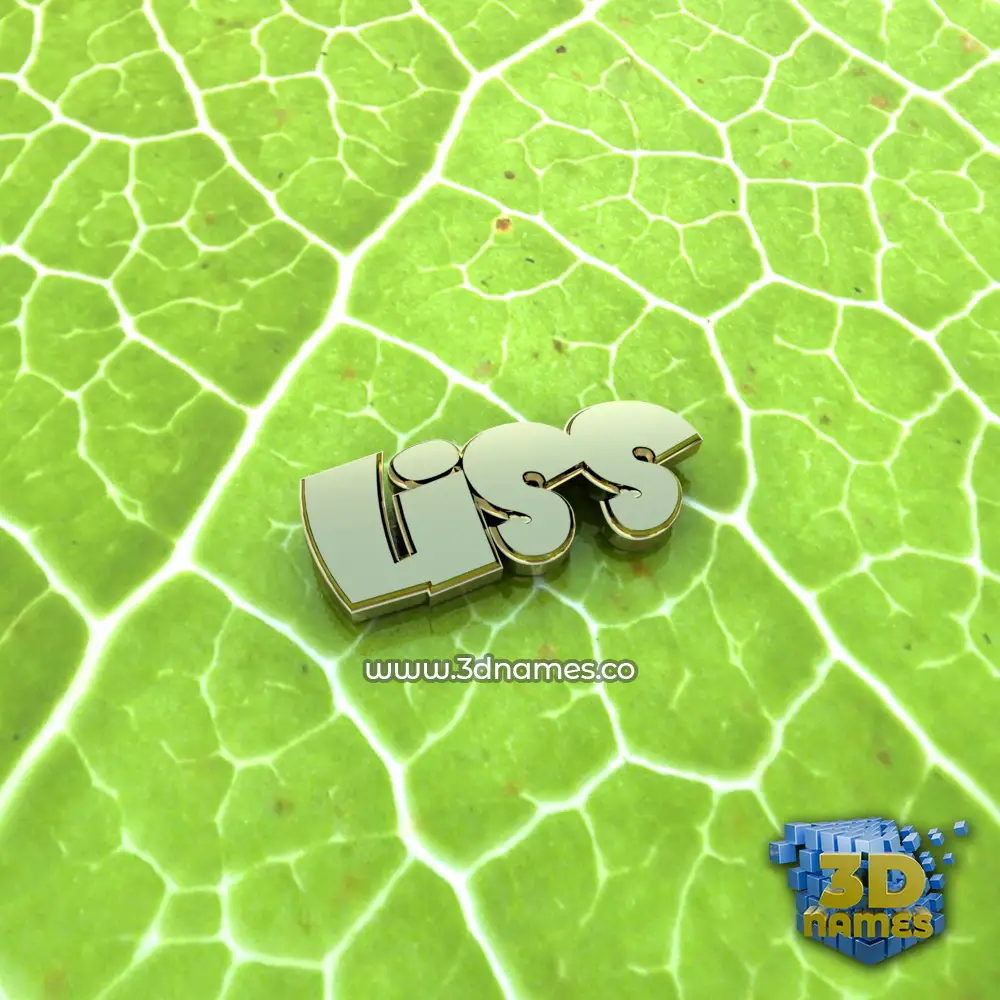 liss in Gold Leaf style - 3D name wallpaper