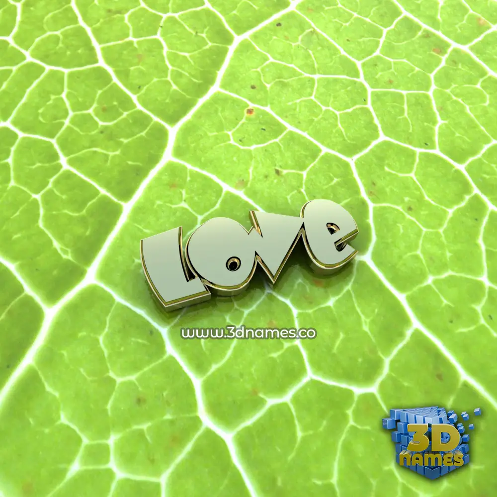 love in Gold Leaf style - 3D name wallpaper