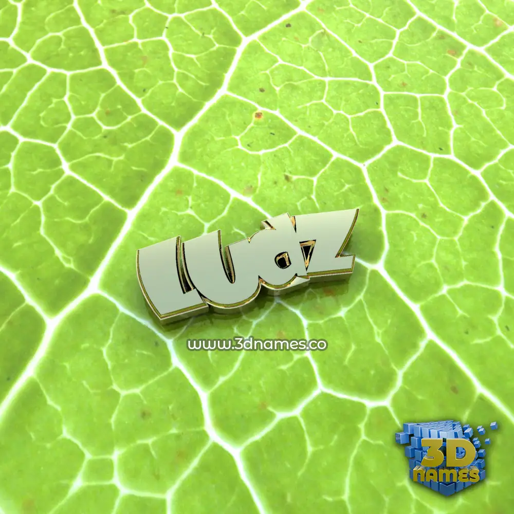 ludz in Gold Leaf style - 3D name wallpaper