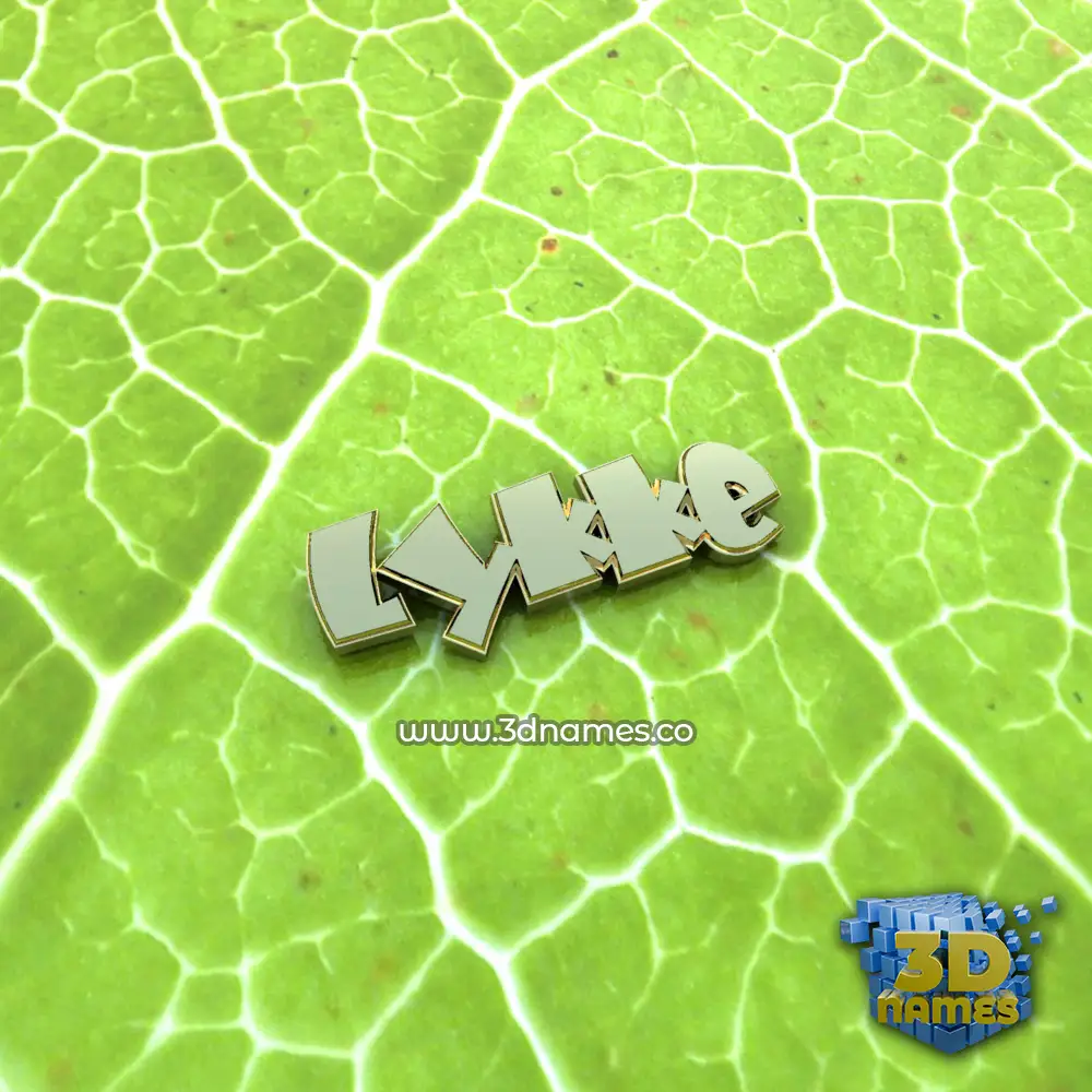 lykke in Gold Leaf style - 3D name wallpaper