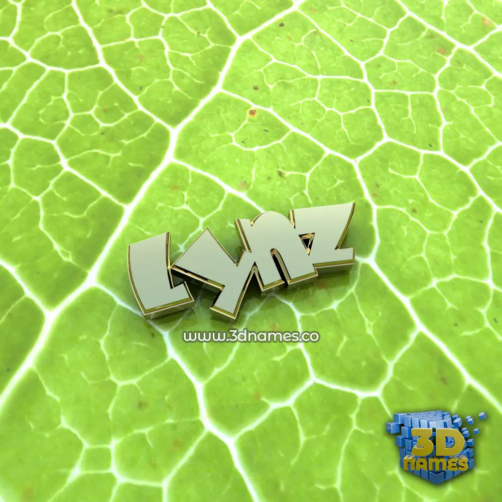 lynz in Gold Leaf style - 3D name wallpaper