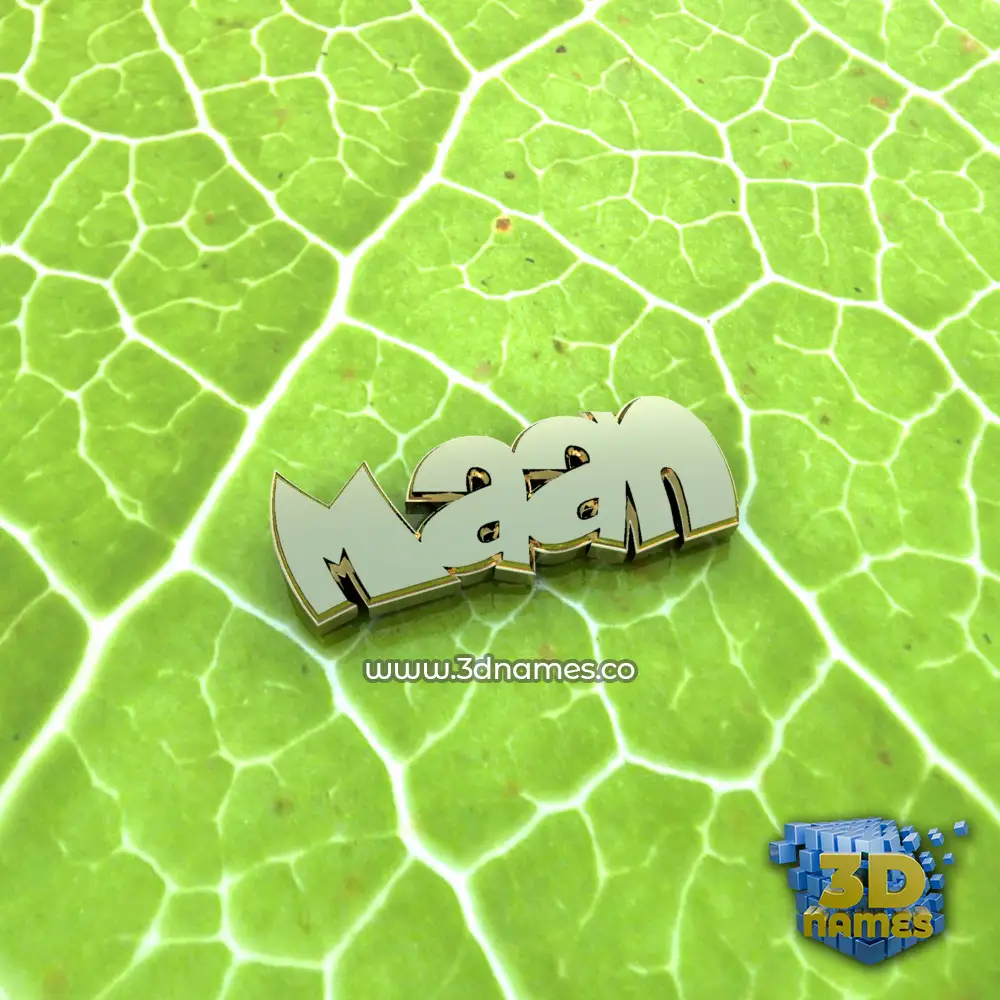 maan in Gold Leaf style - 3D name wallpaper