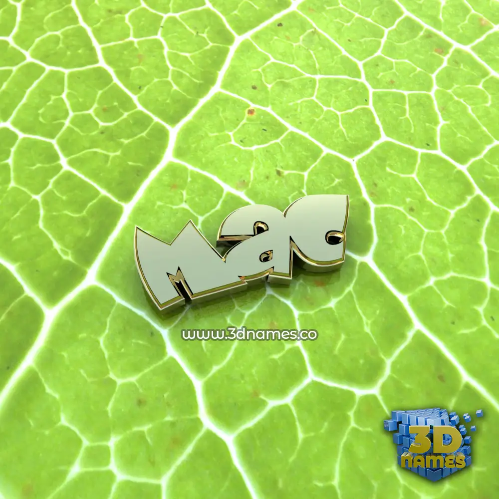 mac in Gold Leaf style - 3D name wallpaper