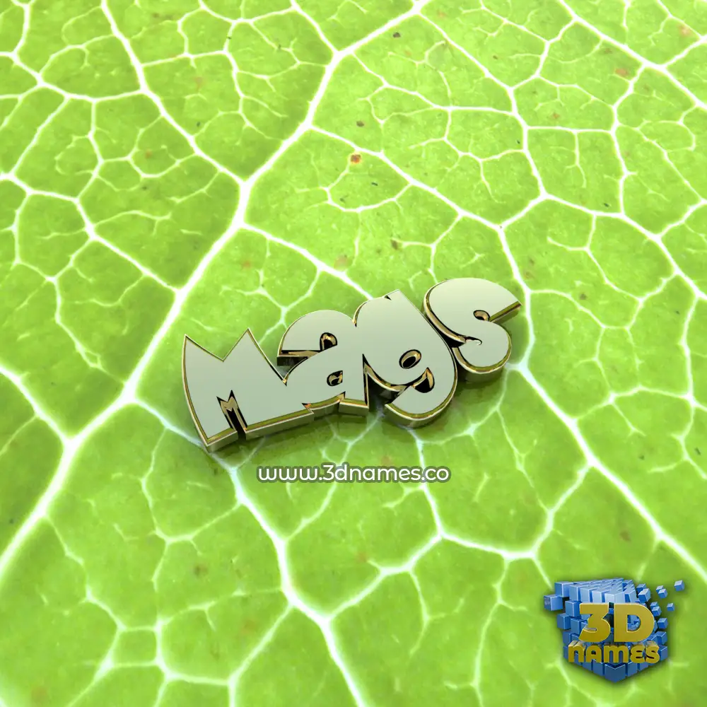 mags in Gold Leaf style - 3D name wallpaper