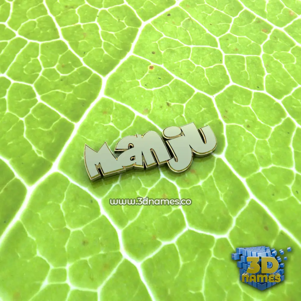 manju in Gold Leaf style - 3D name wallpaper