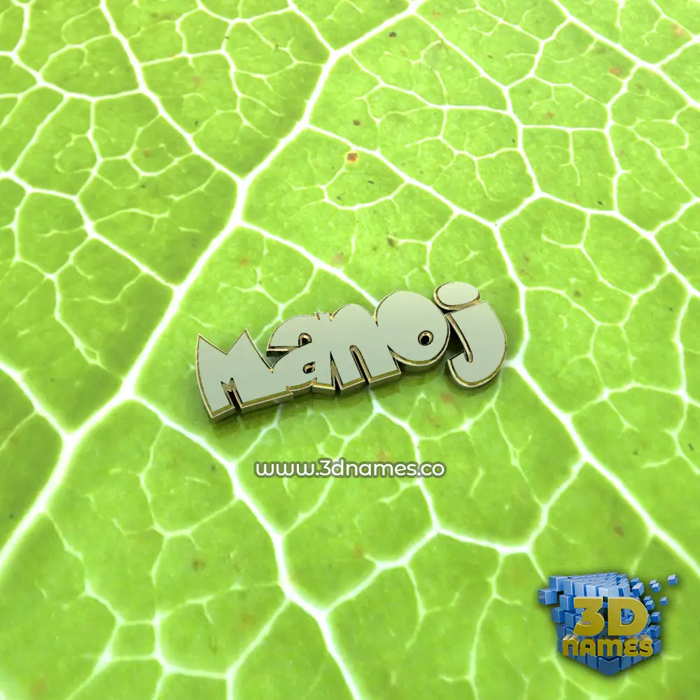manoj in Gold Leaf style - 3D name wallpaper