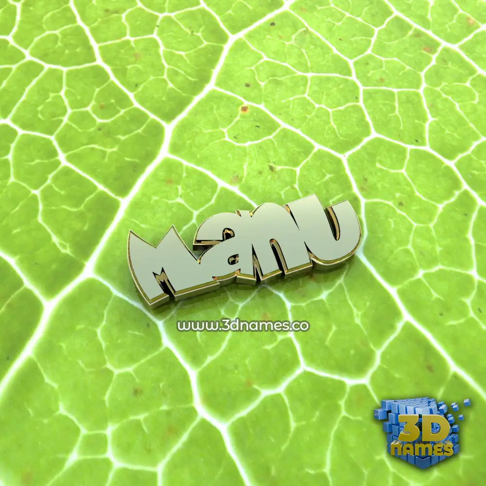 manu in Gold Leaf style - 3D name wallpaper