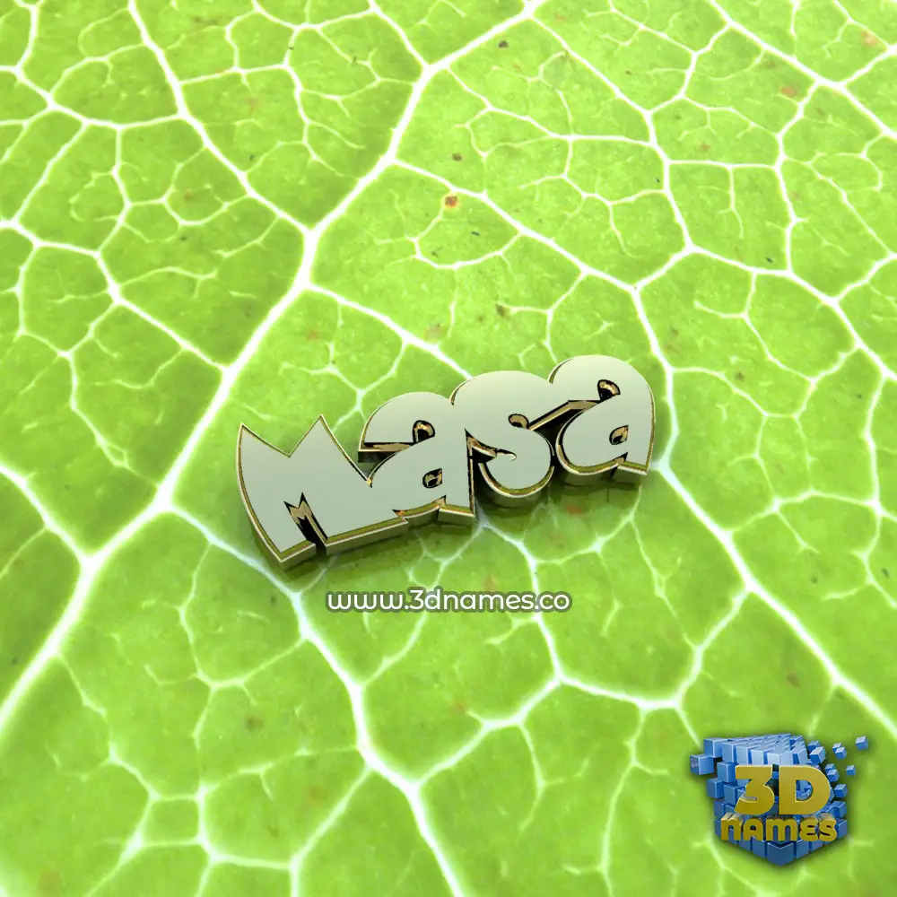 masa in Gold Leaf style - 3D name wallpaper