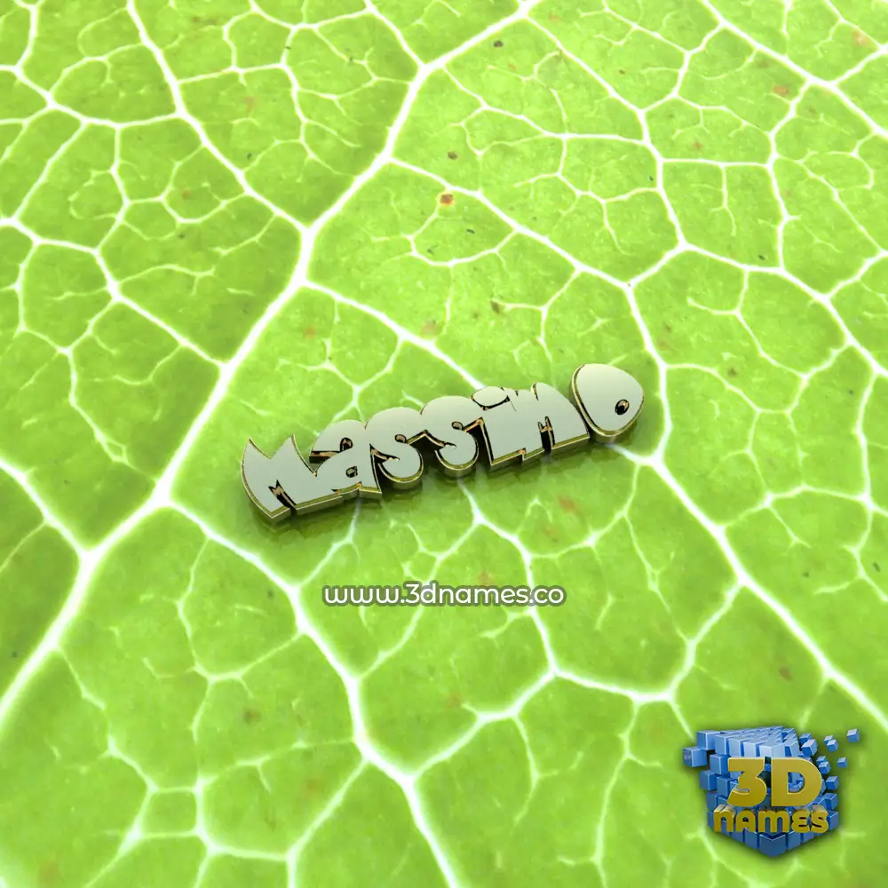 massimo in Gold Leaf style - 3D name wallpaper