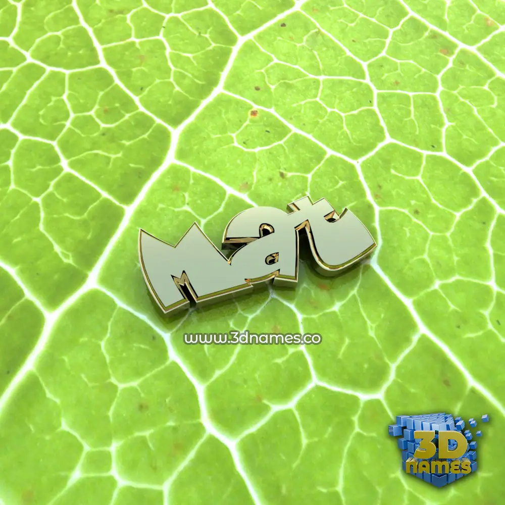 mat in Gold Leaf style - 3D name wallpaper