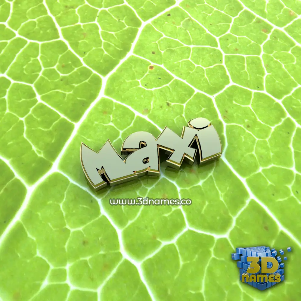 maxi in Gold Leaf style - 3D name wallpaper