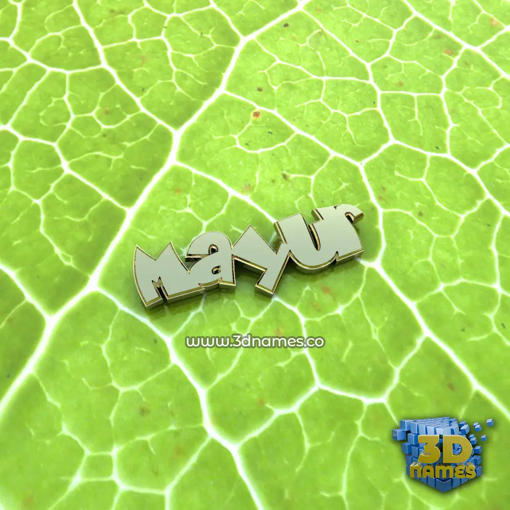 mayur in Gold Leaf style - 3D name wallpaper