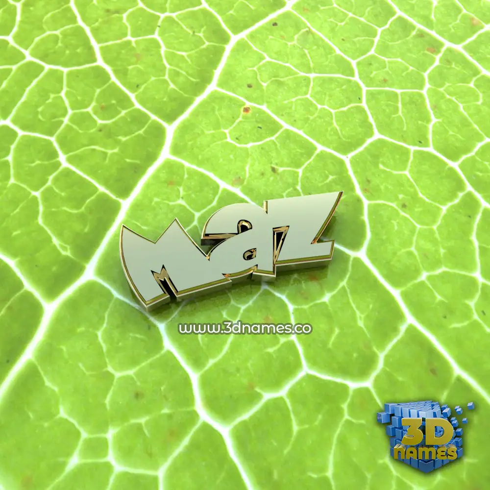 maz in Gold Leaf style - 3D name wallpaper