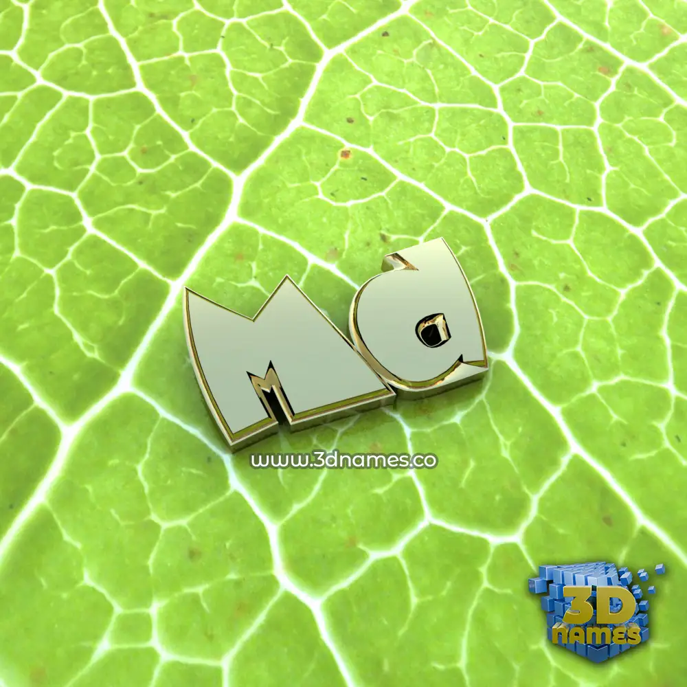 md in Gold Leaf style - 3D name wallpaper