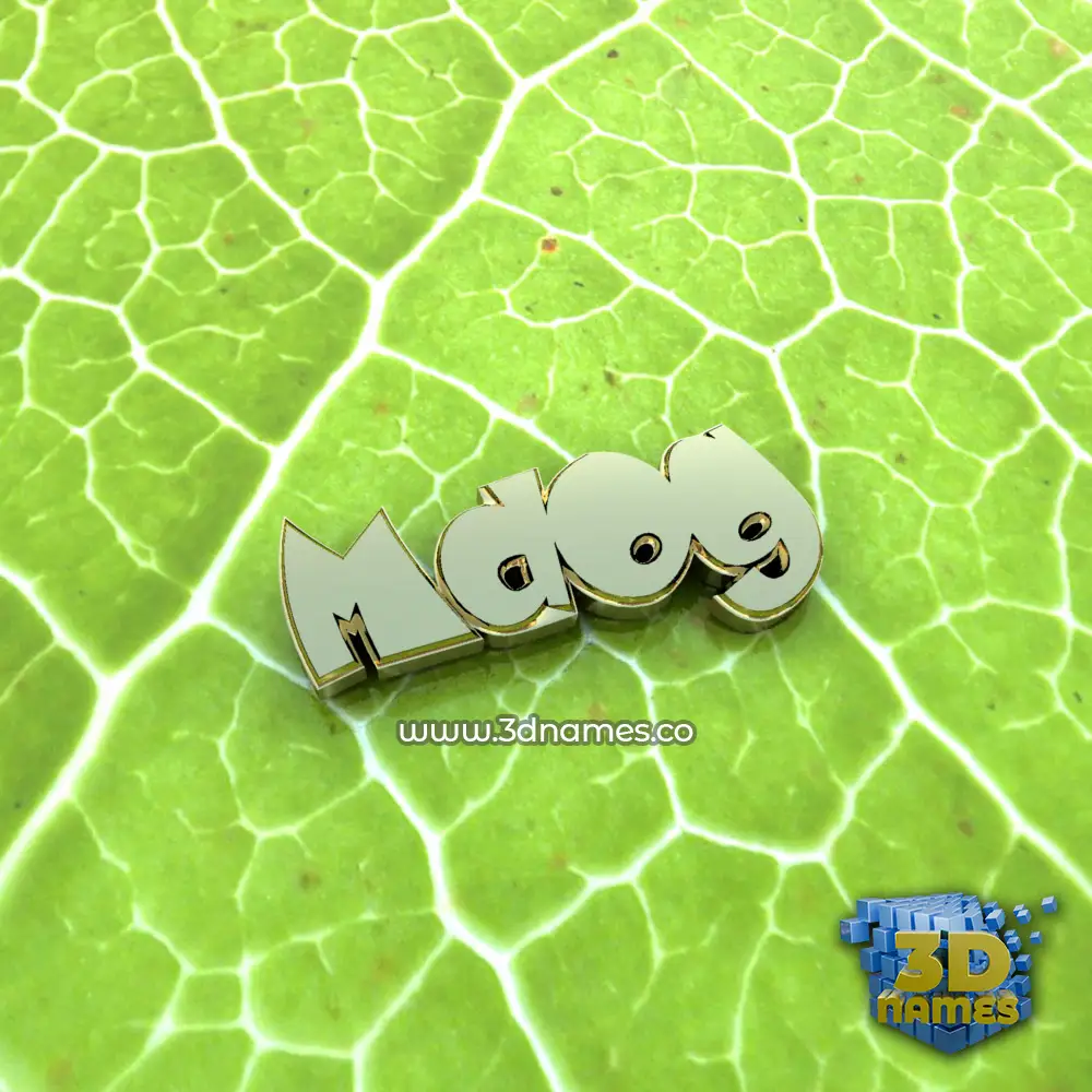 mdog in Gold Leaf style - 3D name wallpaper