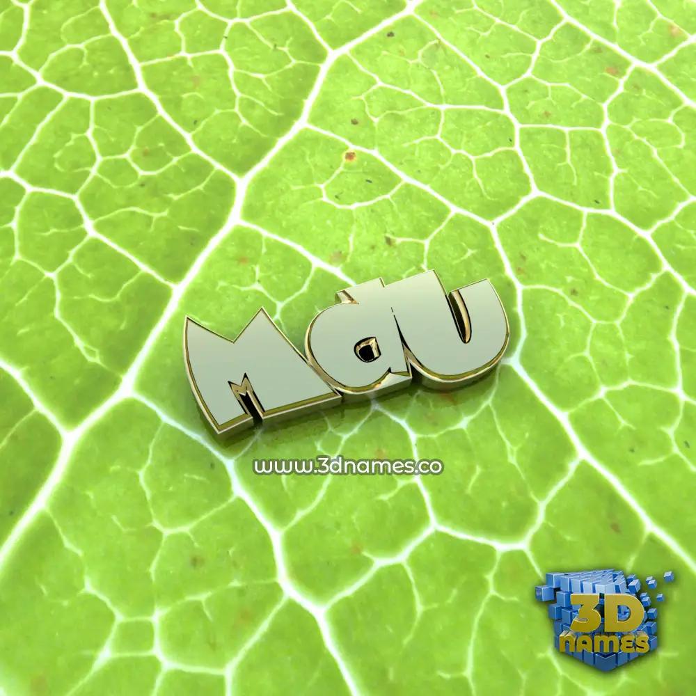mdu in Gold Leaf style - 3D name wallpaper