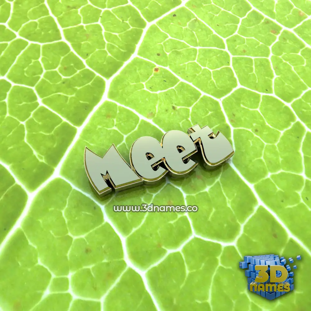 meet in Gold Leaf style - 3D name wallpaper
