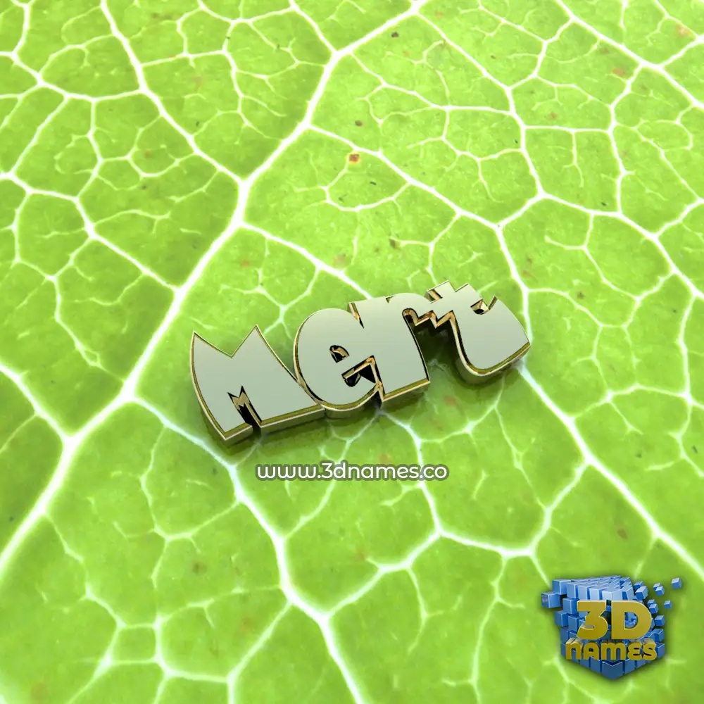 mert in Gold Leaf style - 3D name wallpaper