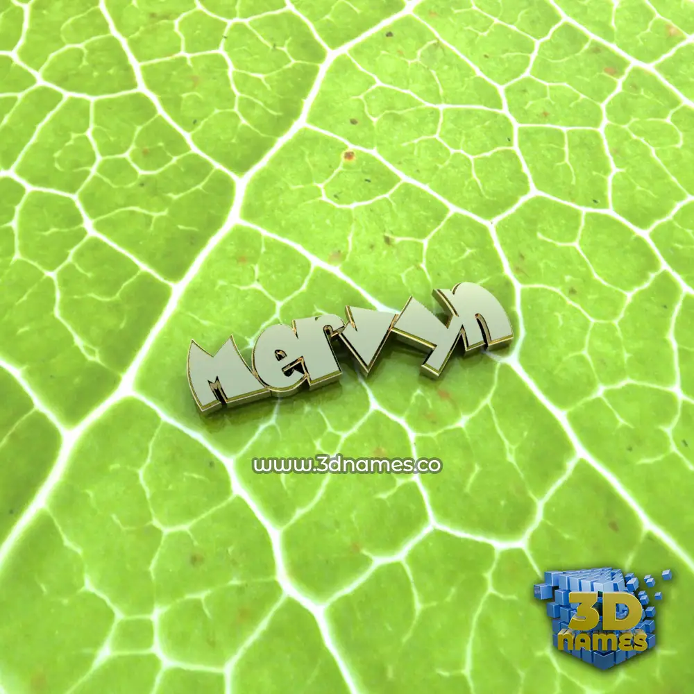 mervyn in Gold Leaf style - 3D name wallpaper