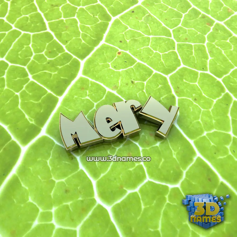 mery in Gold Leaf style - 3D name wallpaper