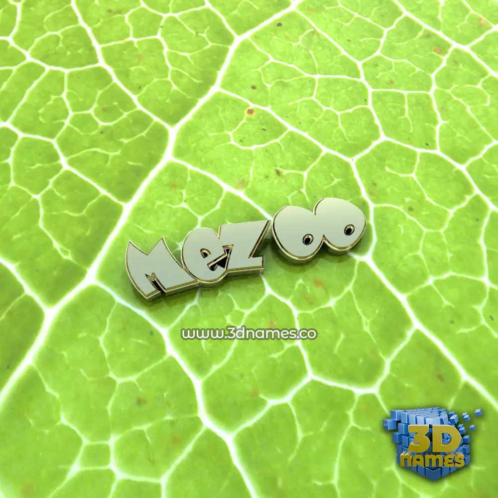 mezoo in Gold Leaf style - 3D name wallpaper