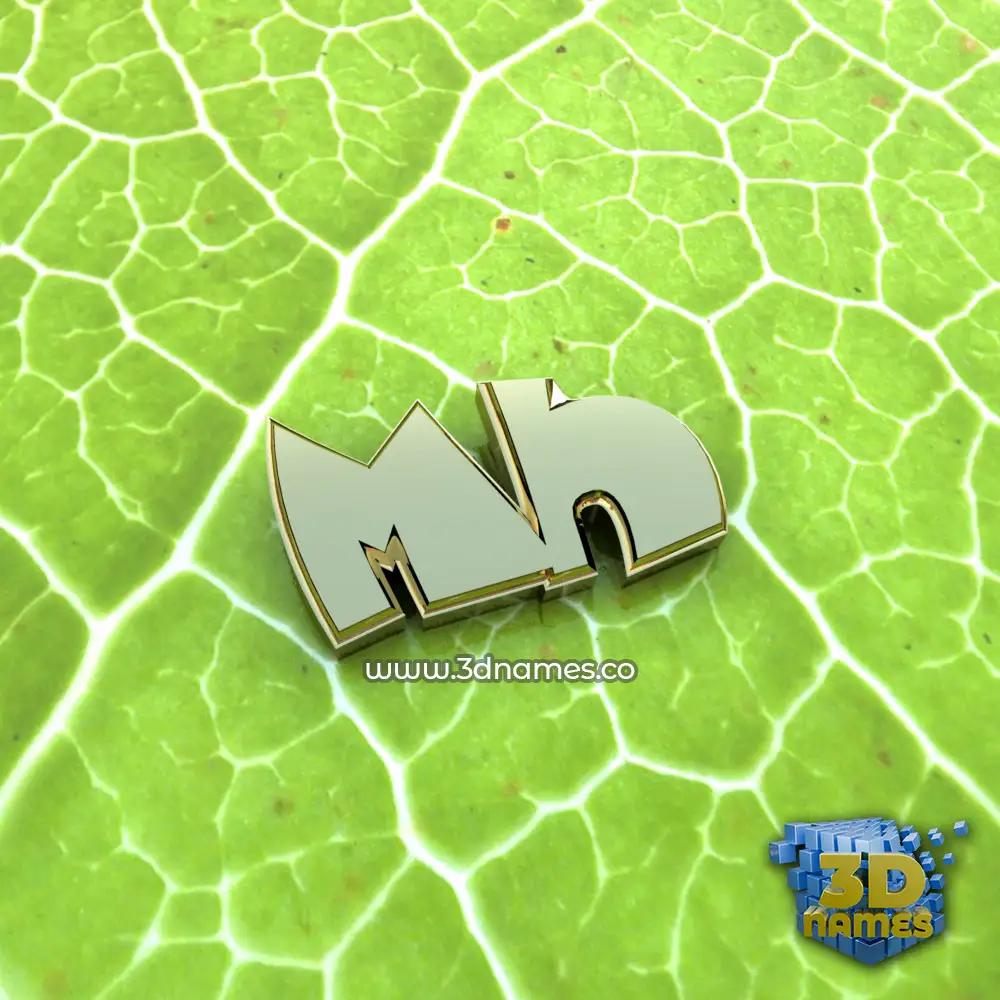 mh in Gold Leaf style - 3D name wallpaper