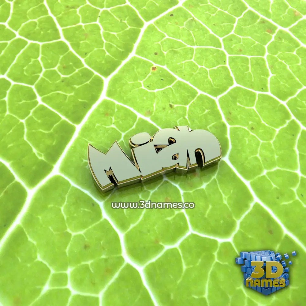 miah in Gold Leaf style - 3D name wallpaper