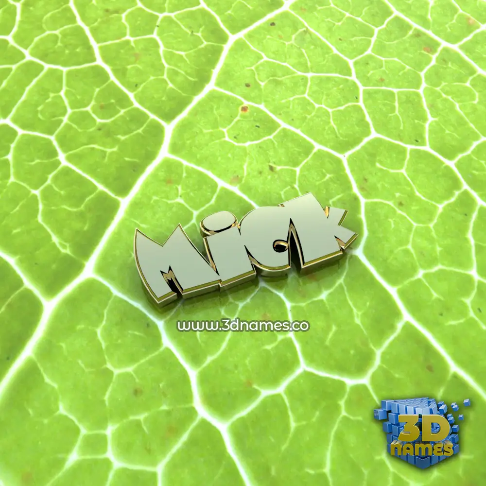 mick in Gold Leaf style - 3D name wallpaper