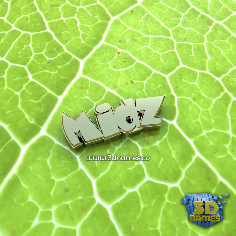 midz in Gold Leaf style - 3D name wallpaper
