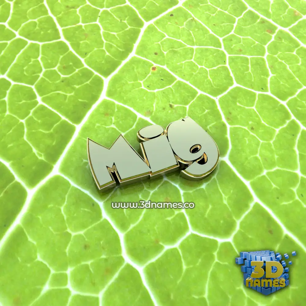 mig in Gold Leaf style - 3D name wallpaper