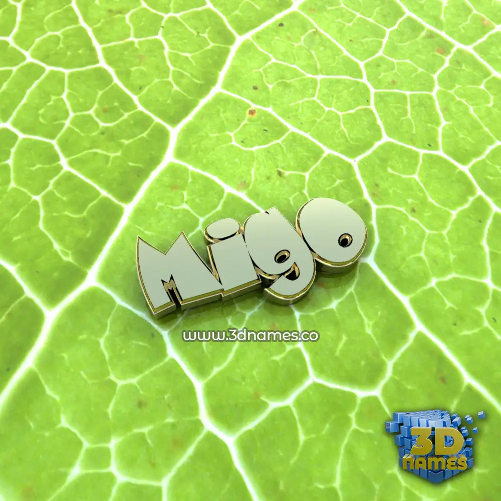 migo in Gold Leaf style - 3D name wallpaper