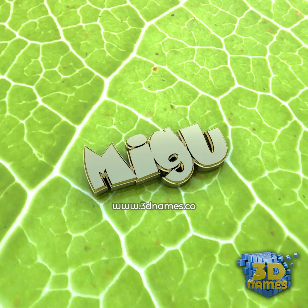 migu in Gold Leaf style - 3D name wallpaper