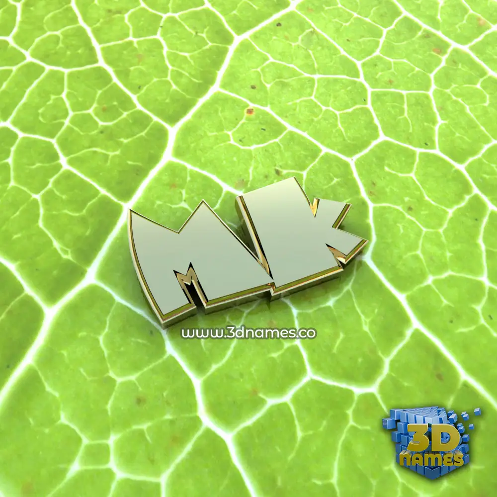 mk in Gold Leaf style - 3D name wallpaper