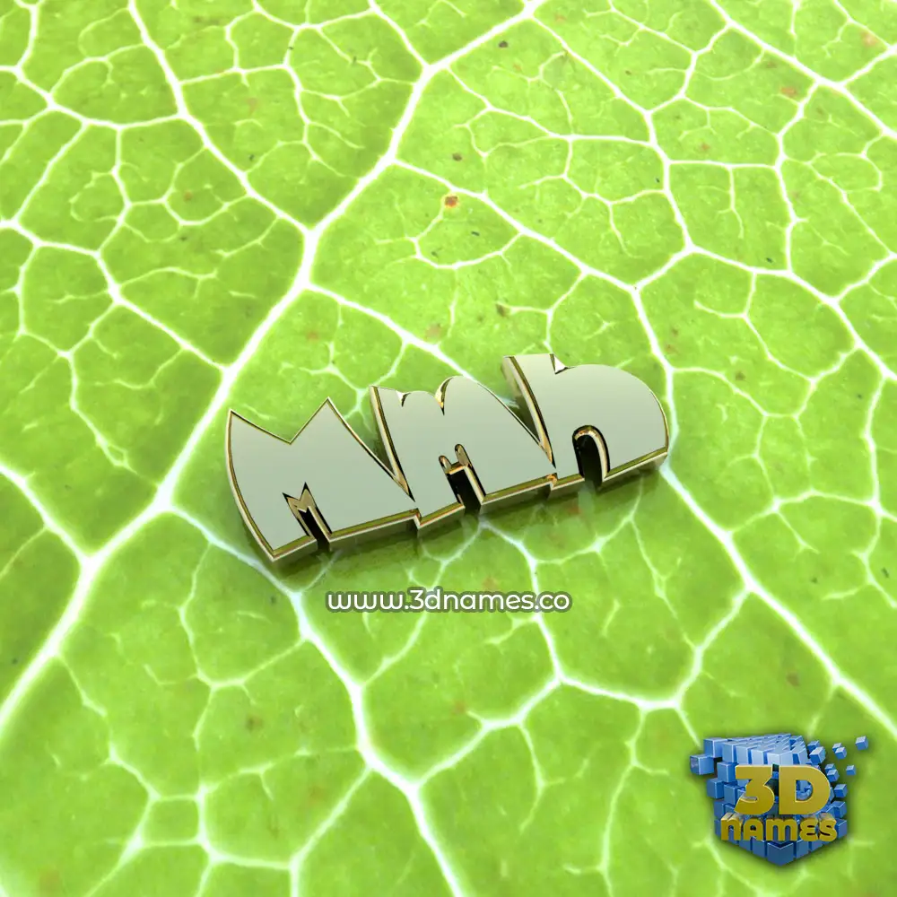 mmh in Gold Leaf style - 3D name wallpaper