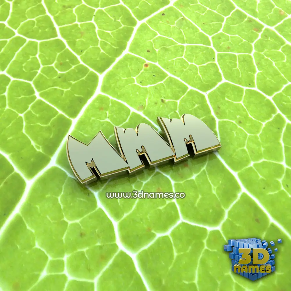 mmm in Gold Leaf style - 3D name wallpaper