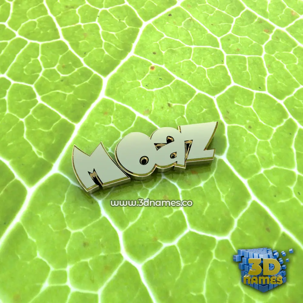moaz in Gold Leaf style - 3D name wallpaper
