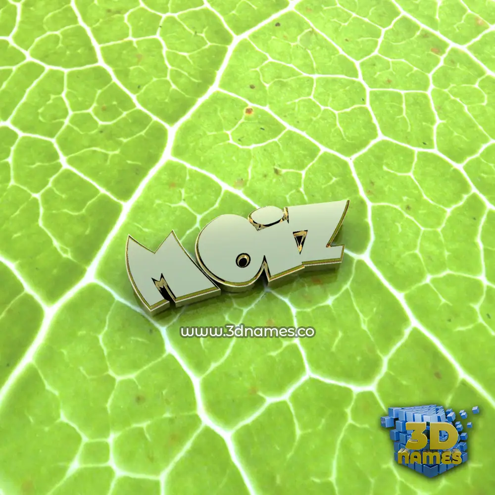 moiz in Gold Leaf style - 3D name wallpaper