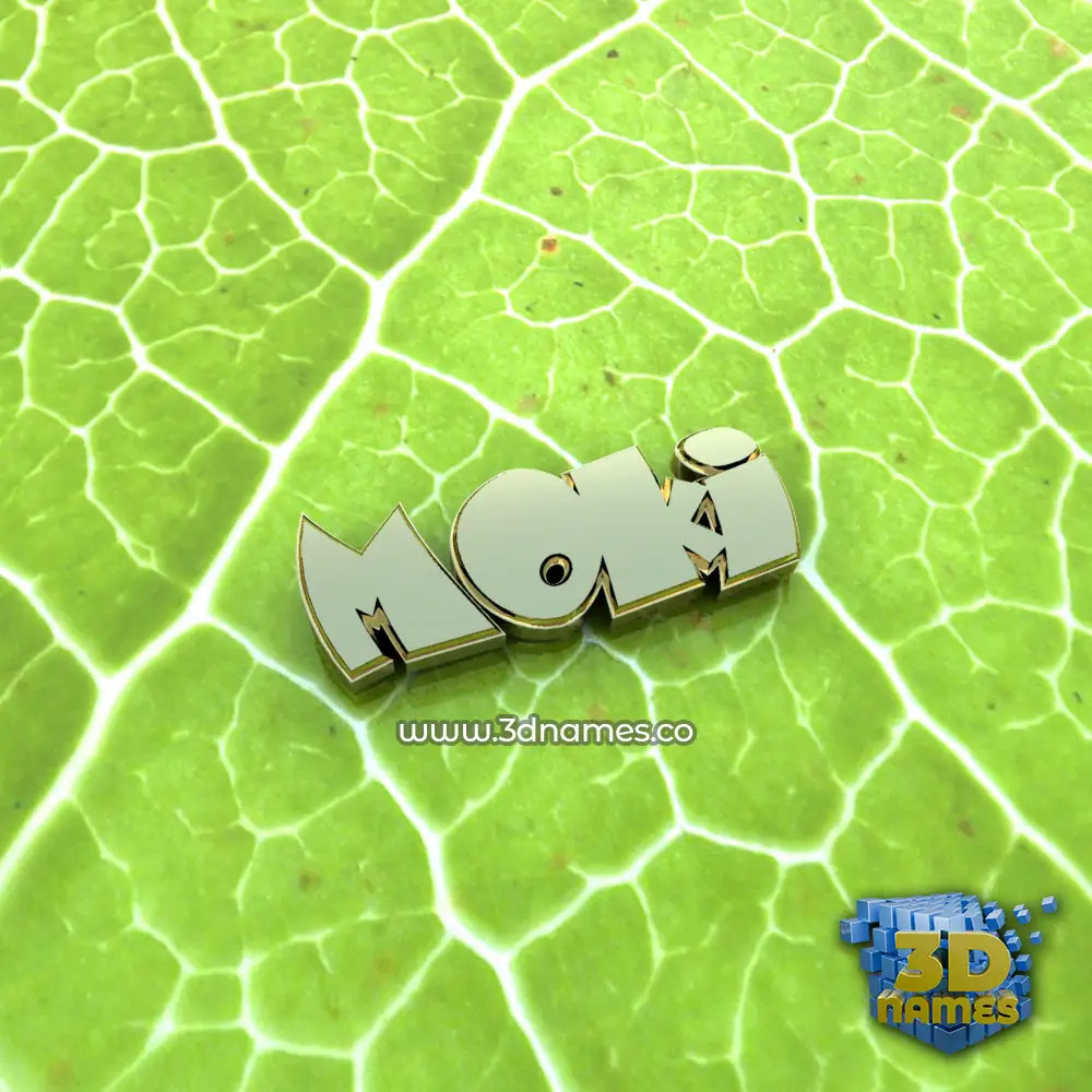 moki in Gold Leaf style - 3D name wallpaper
