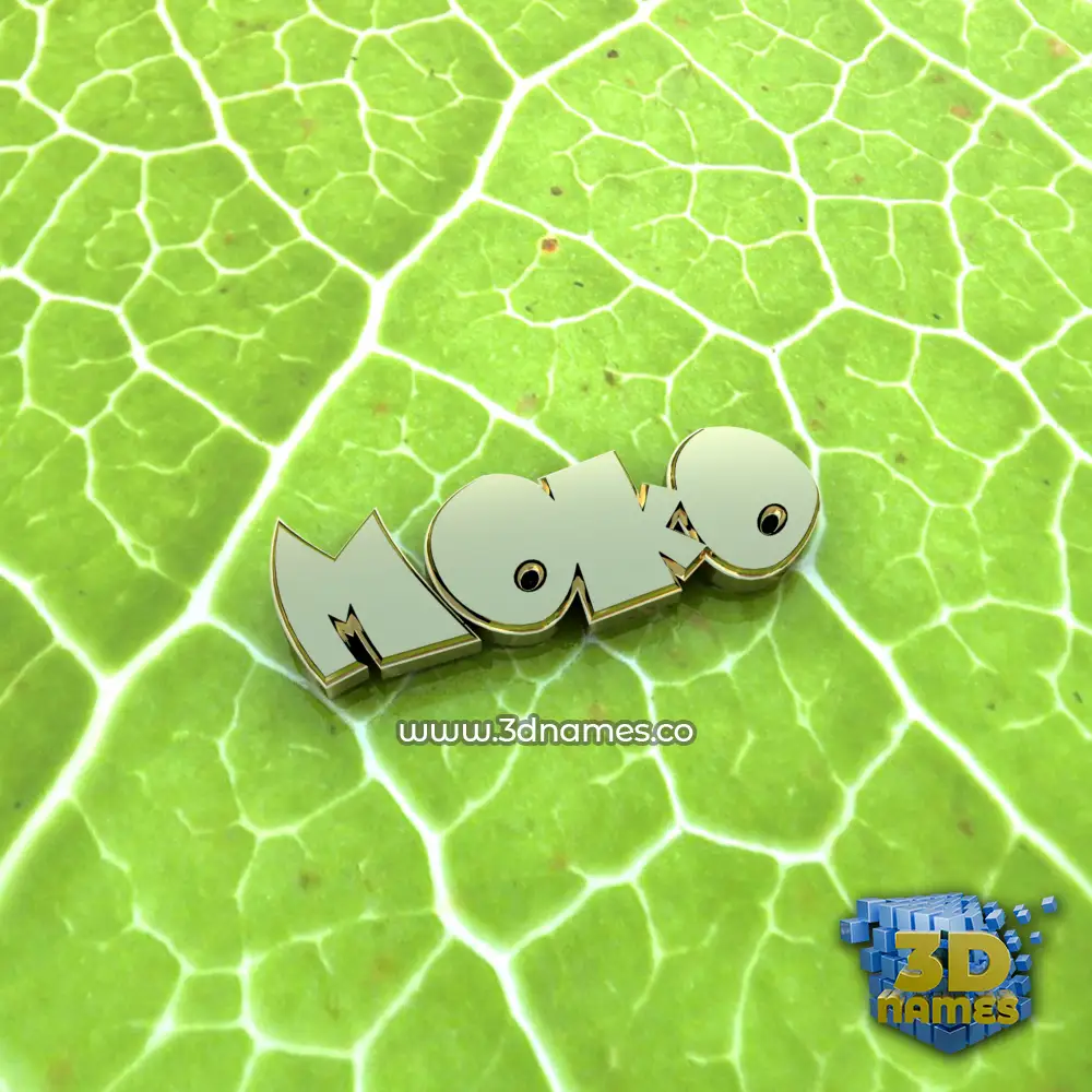 moko in Gold Leaf style - 3D name wallpaper