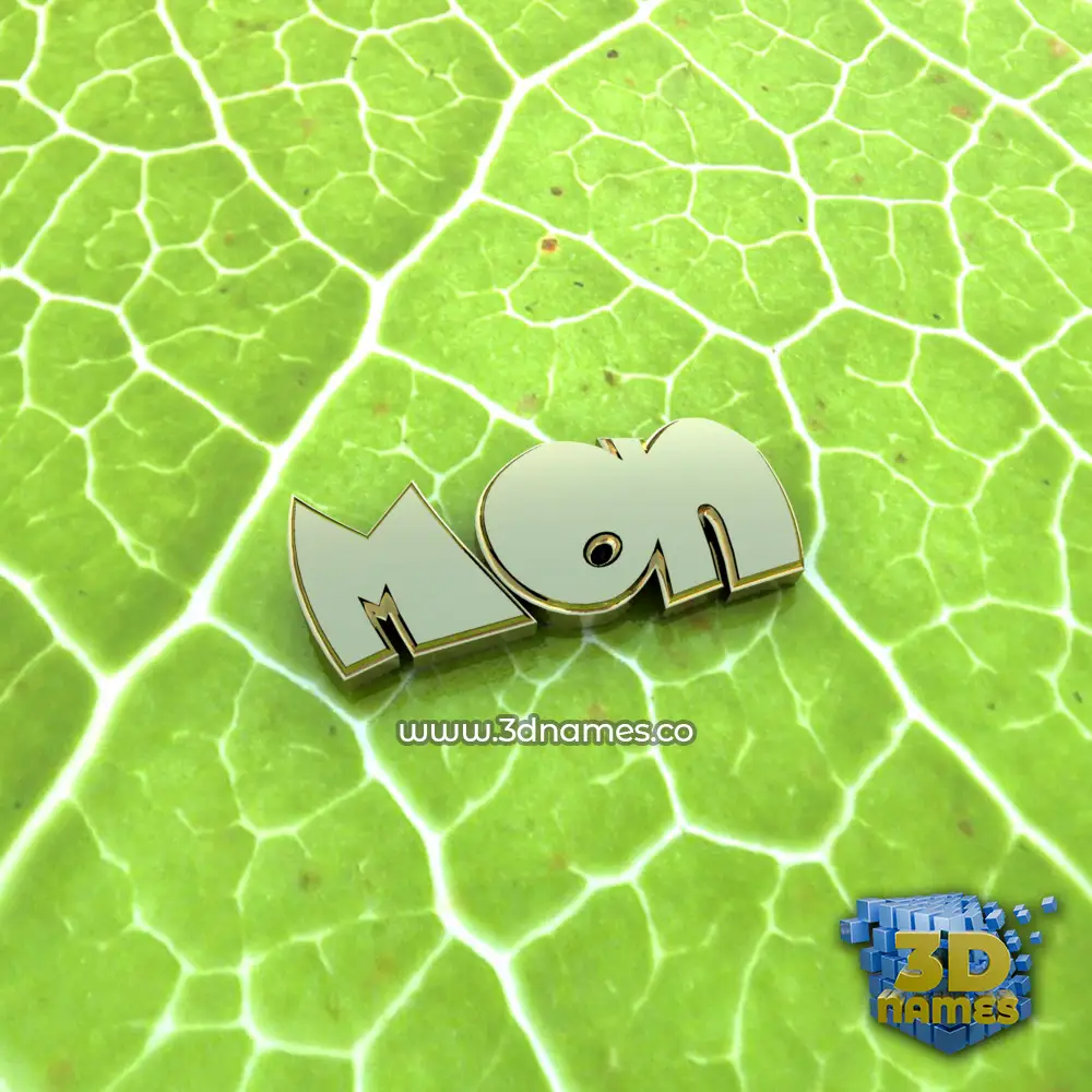 mon in Gold Leaf style - 3D name wallpaper