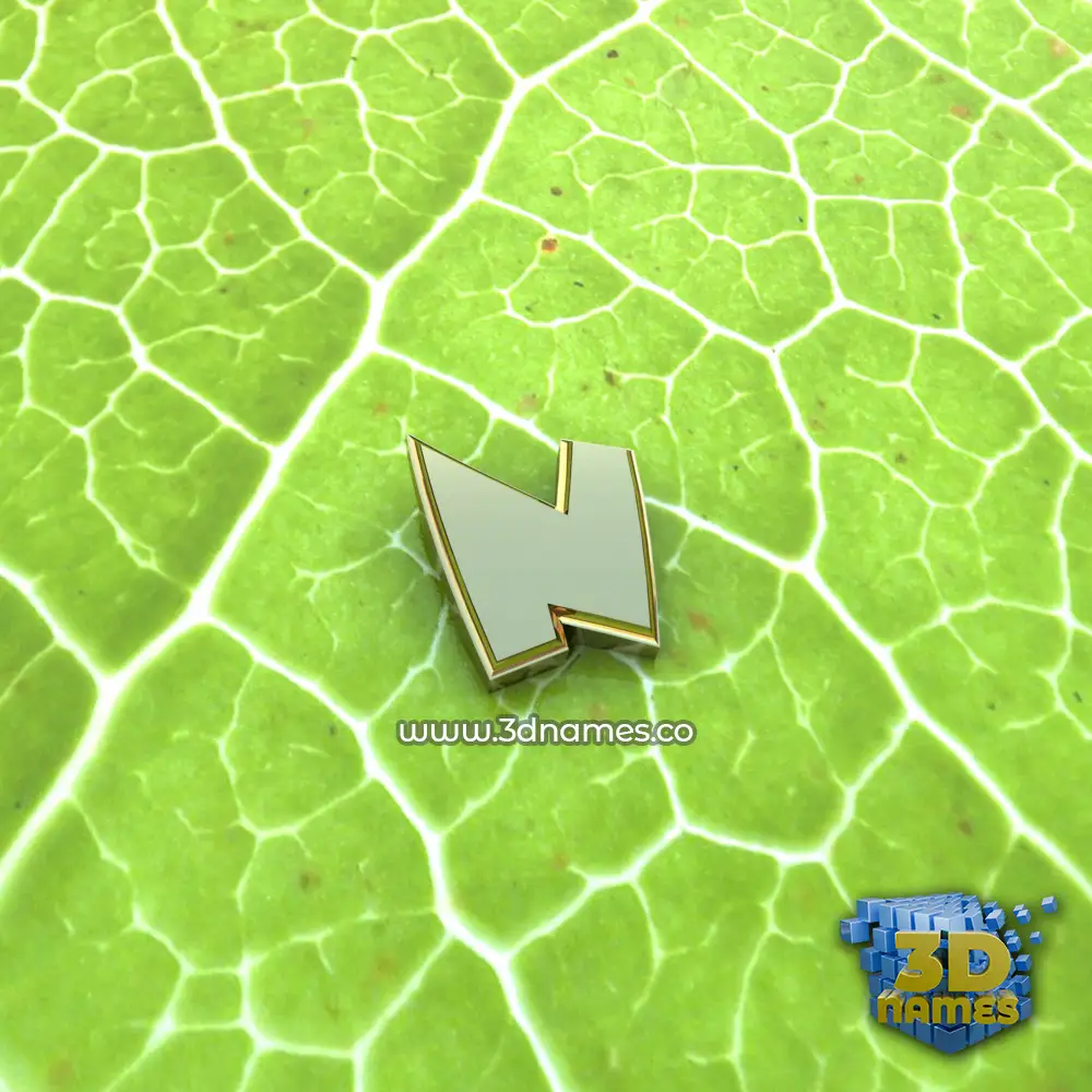 n in Gold Leaf style - 3D name wallpaper