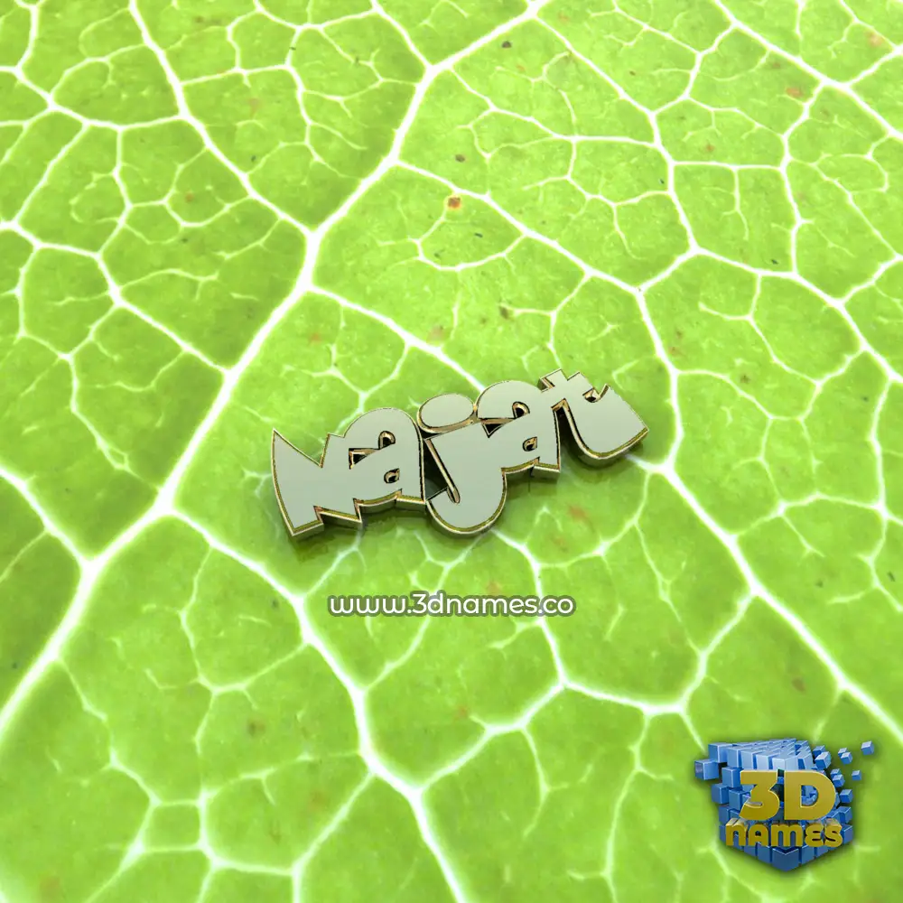 najat in Gold Leaf style - 3D name wallpaper