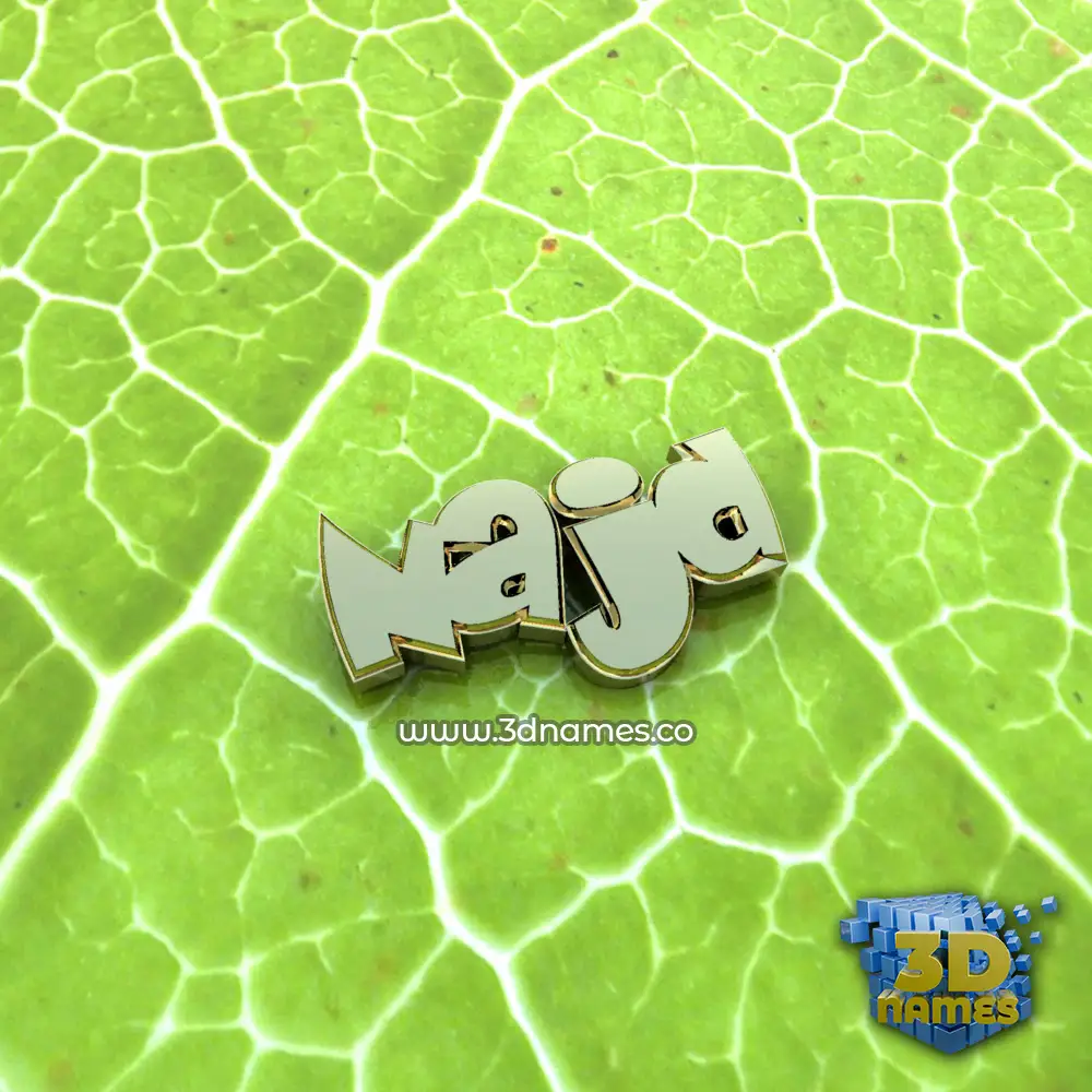 najd in Gold Leaf style - 3D name wallpaper