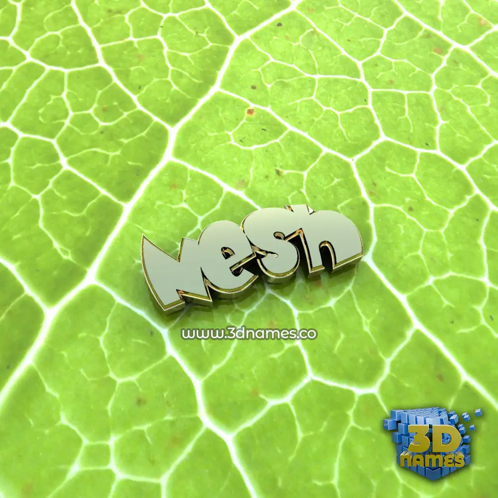 nesh in Gold Leaf style - 3D name wallpaper