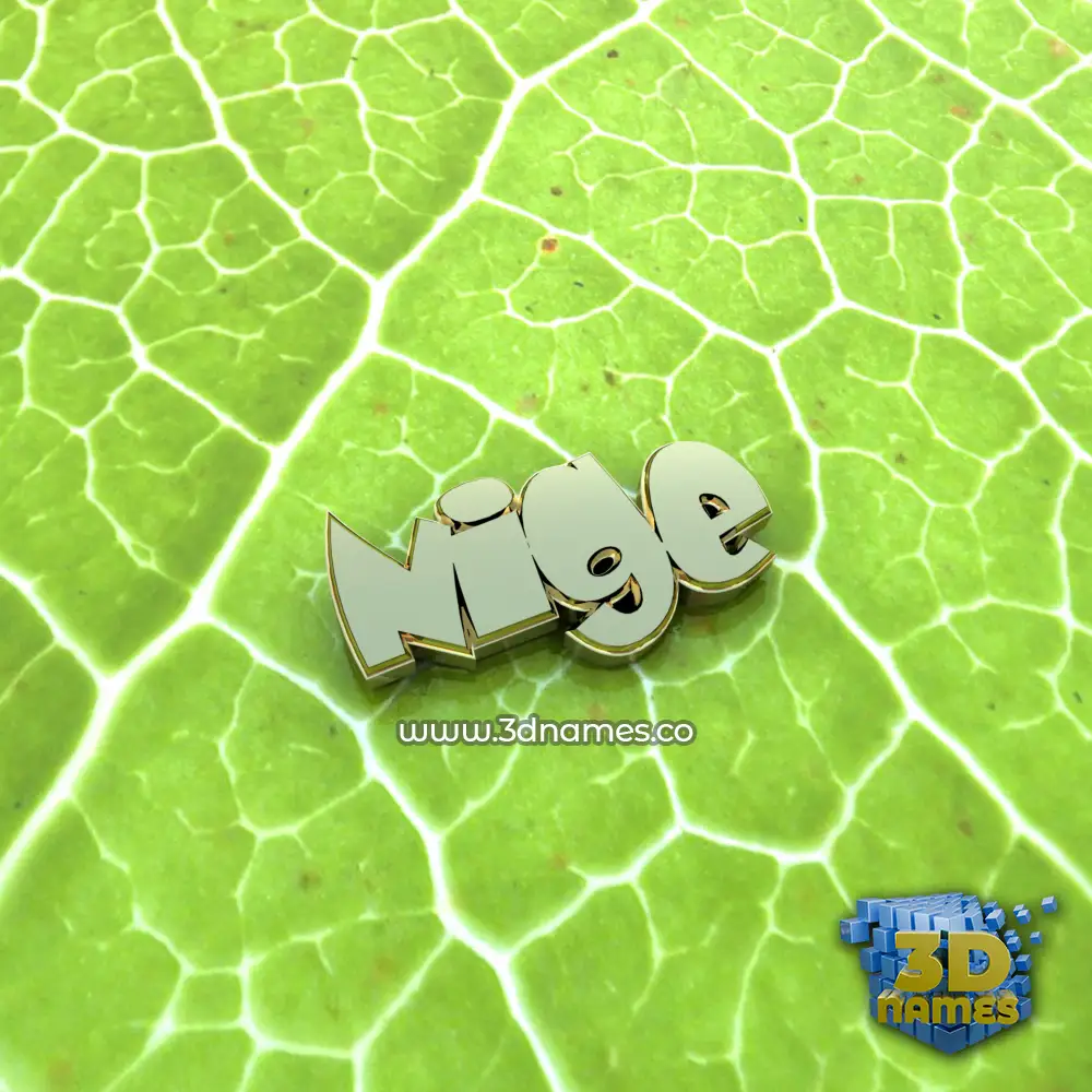nige in Gold Leaf style - 3D name wallpaper