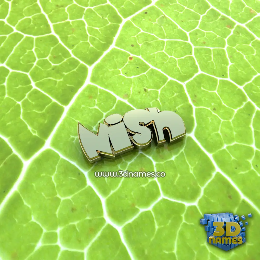 nish in Gold Leaf style - 3D name wallpaper