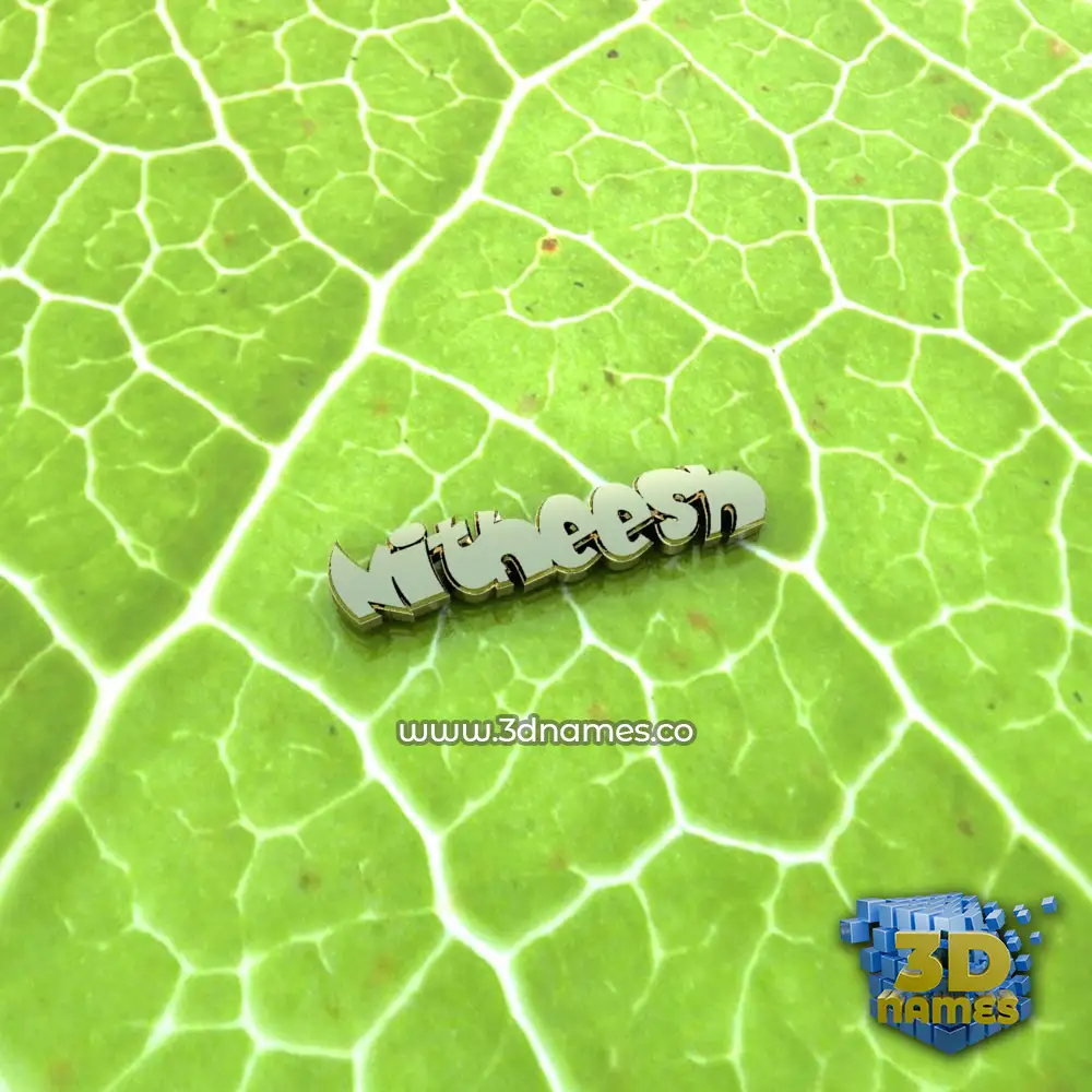 nitheesh in Gold Leaf style - 3D name wallpaper
